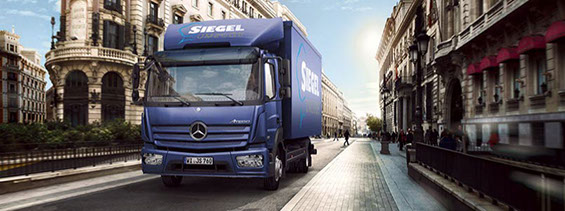 LKW der Firma Siegel Umzüge GmbH & Co. KG in Wiesbaden, Experten für günstige Umzüge in Frankfurt und im Rhein-Main.