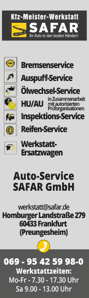 KFZ-Meisterwerkstatt Safar Bremsenservice, Auspuff-Service, Ölwechsel-Service, HU/AU, Inspektionsservice, Reifen-Service, Werkstatt-Ersatzwagen