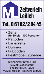 Zeltverleih Leilich Zelte Pagoden Lagerzelte Bühnen Fußboden Festmöbel, Zubhör, Seligenstadt bei Frankfurt