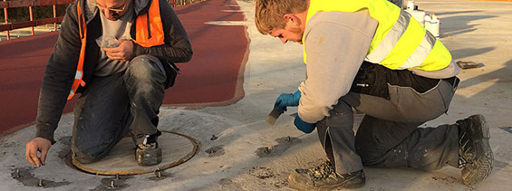 Betoninstandsetzung an einer ASutobahnbrücken Rhein-Main Gebiet